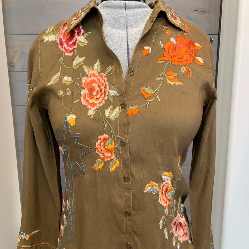 Silk Johnny Was shirt- size S